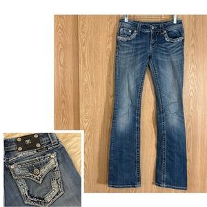 Miss Me Boot Cut Jeans with Sequin Embellished Pockets